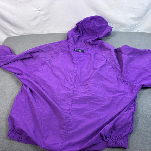 Vintage Nautica Jacket Mens Large Purple Offshore Races Hooded Windbreaker 90s - Picture 3 of 14